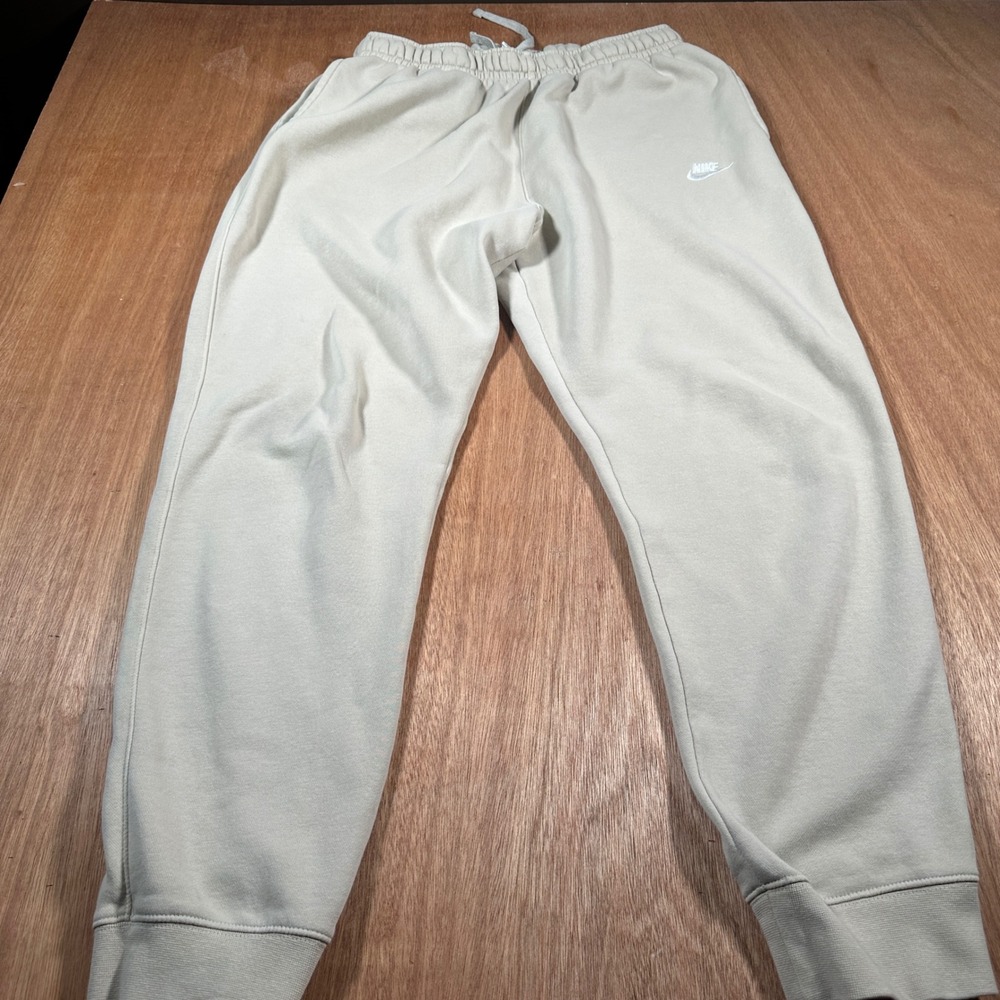 Nike Joggers Men Large Tall Beige Fleece Sweatpants Sportswear Athletic Comfort